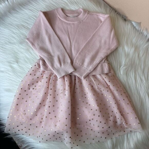 Gap Toddler 2-in-1 Sweater Tulle Dress Misty Rose Size 2 - Picture 1 of 8